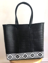Black and White Woven Tote