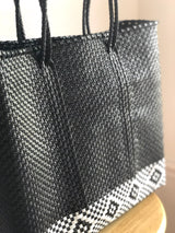 Black and White Woven Tote