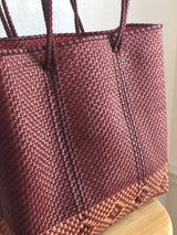 Maroon and Gold Woven Tote