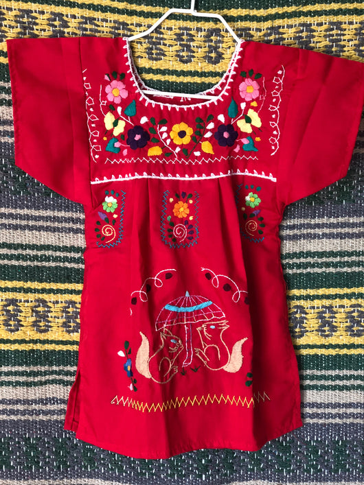 Baby Girl's Red Puebla Dress- 12M