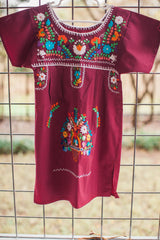 Girl's Maroon Oaxaca Dress