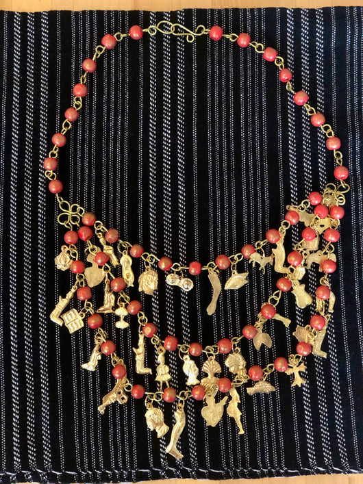 Red with Gold Layer Milagro Necklace