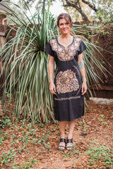 Black and Gold Oaxaca Dress