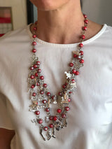 Red with Silver Layer Milagro Necklace
