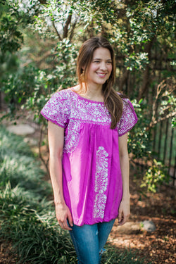 Purple and White San Antonino Blouse