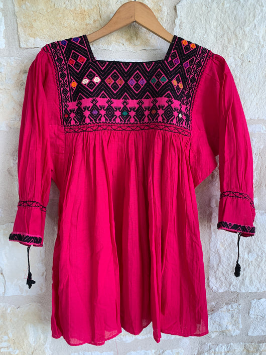 Magenta with Black San Andres Blouse