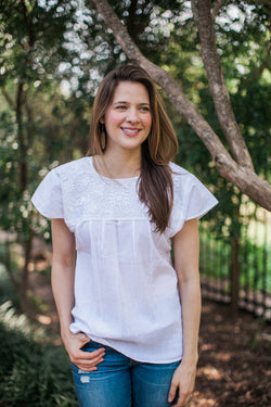 White on White Puebla Blouse