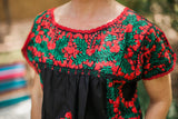Black with Red and Green San Antonino Blouse