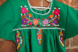 Girl's Green Puebla Dress
