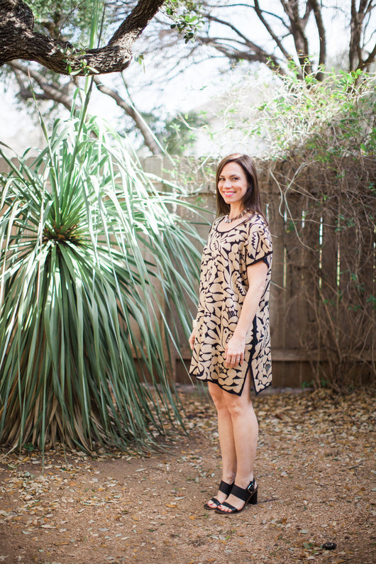 Black and Cream Tunic/Dress de Otomi Mi Tia Black and Cream Tunic/Dress de Otomi Mi Tia