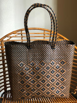 Large Black and Brown Woven Tote