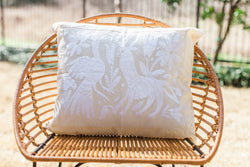 White on Off-White Tenango Pillow Case