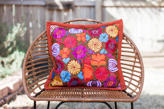 Rust with Multicolor Frida Pillow Case