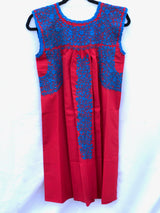 Red with Blue Felicia Dress- S