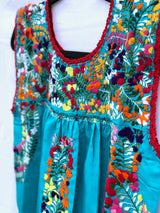Turquoise with Multicolor Felicia Dress - M/L