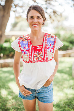 Red Los Animales Blouse