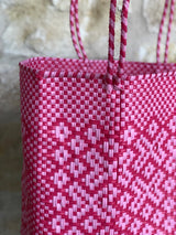 Light Pink and Magenta Woven Tote