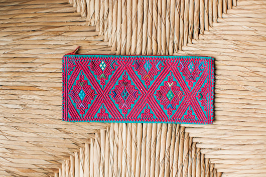 Turquoise and Magenta San Andres Pouch