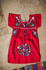 Toddler Girl's Red Puebla Dress