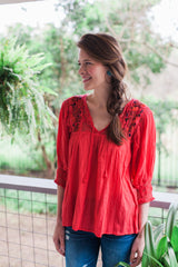 Red Franco Blouse