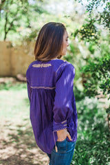 Purple and Tan Chiapas Tunic