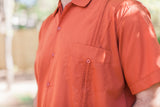 Men's Short Sleeve Burnt Orange Guayabera