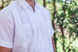 Men's Short Sleeve White Guayabera