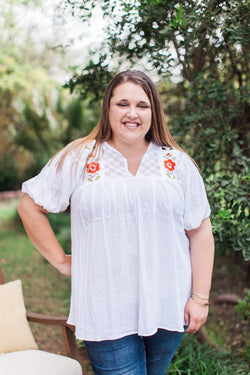 La Blusa con Flores XL/XXL