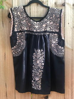 Navy with Tan Felicia Blouse L