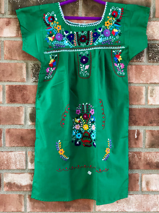 Green Girl's Puebla Dress