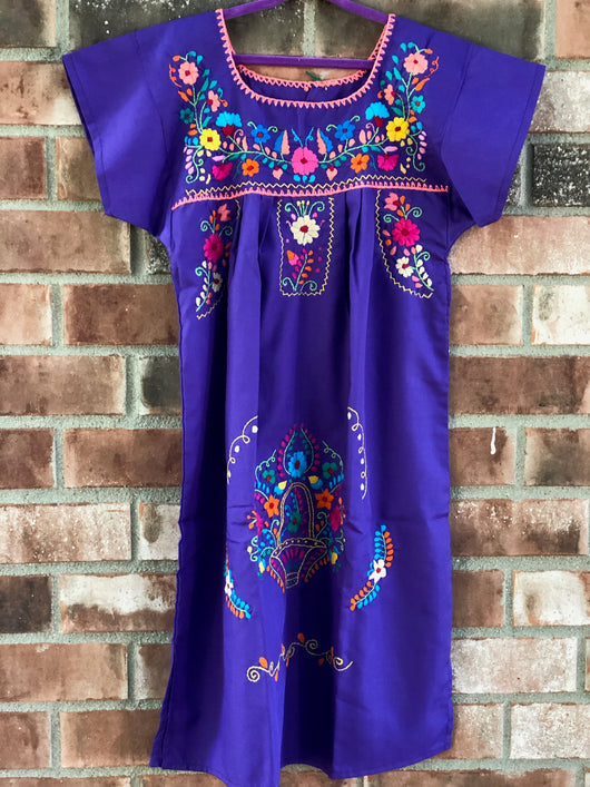 Girl's Purple Puebla Dress- 10