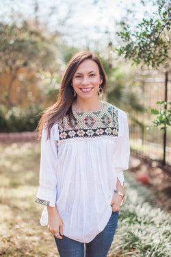 White with Black San Andres Blouse