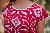 White with Red Blusa de Otomi