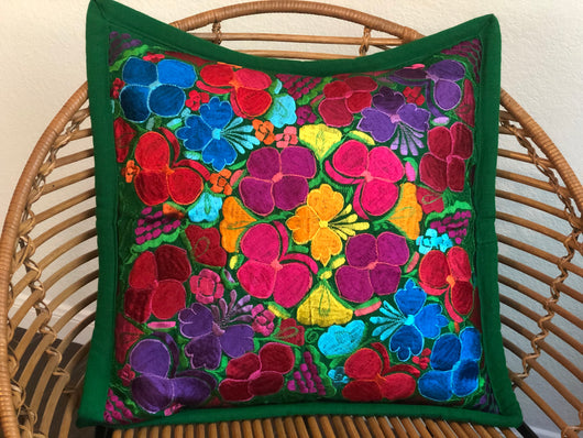 Green with Multicolor Frida Pillow Case