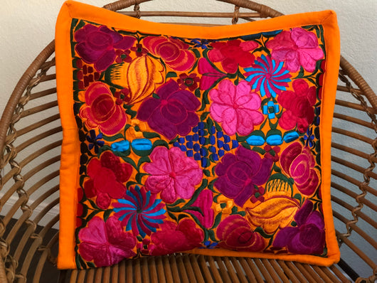 Orange with Multicolor Frida Pillow Case