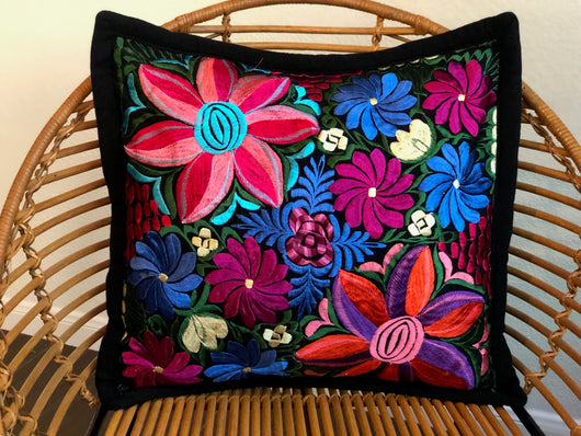 Black with Multicolor Frida Pillow Case