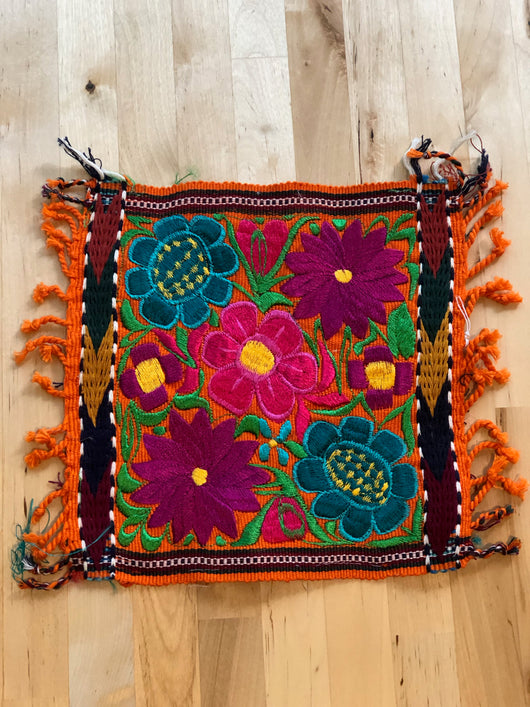 Orange Embroidered Coaster