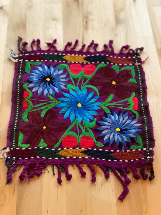 Purple Embroidered Coaster