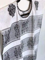 White with Black Oaxaca Fringe Tunic M/L