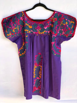 Purple with Multicolor San Antonino Blouse L