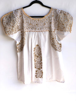 White with Gold San Antonino Blouse M/L