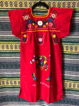 Girl's Red Puebla Dress- 6