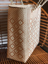 Large Gold and Cream Woven Tote