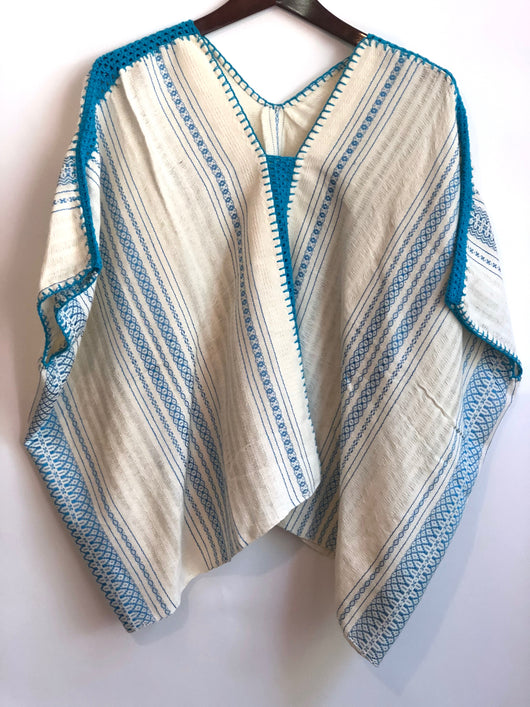 Turquoise and White Juana Top