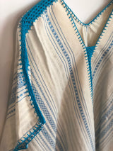 Turquoise and White Juana Top