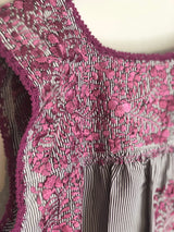 Pinstripe with Fuchsia Felicia Dress