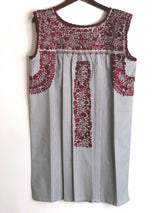 Pinstripe with Maroon Felicia Dress