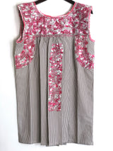 Pinstripe Dress with Pink and White Felicia Dress