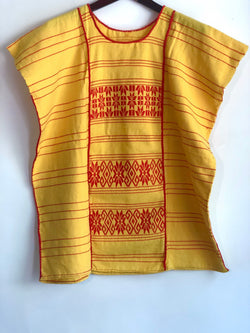 Yellow and Red Oaxaca Square Top/Tunic