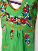 Girl's Sleeveless Lime Green Puebla Dress - 7/8